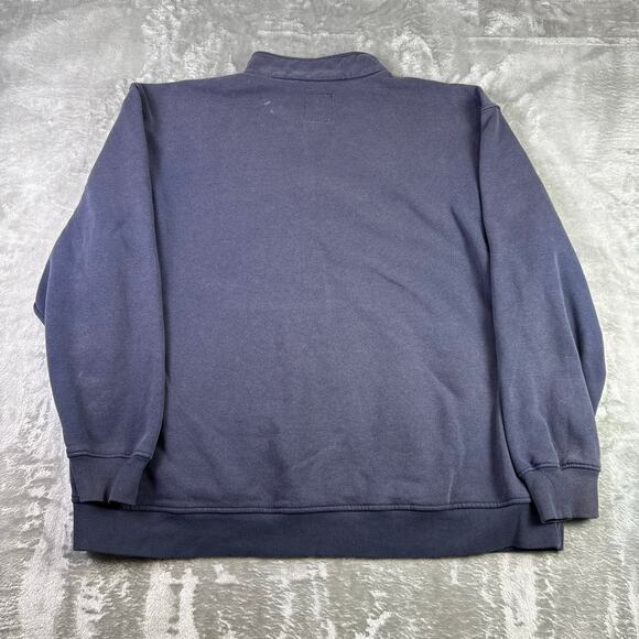 Noble Outfitters oversized distressed 1/4 zip navy sweatshirt mens XXL - Picture 2 of 6